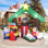Ensemble de crèche de Noël de 6,5 pi, décoration gonflable de Noël, décorations de Noël illuminées avec piquets de sécurité, ventilateur électrique pour les fêtes de Noël