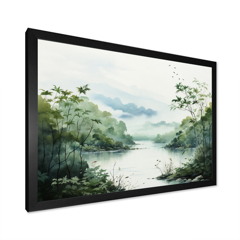 «Tranquil Oasis II» sur toile, H 30 po x l 40 po x P 1,5 po, Cadre simple noir