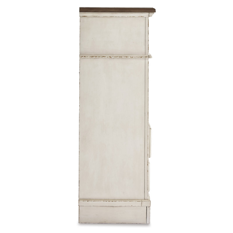 Cottage Charm Antique White 5-Drawer Chest with Felt Lined Drawers