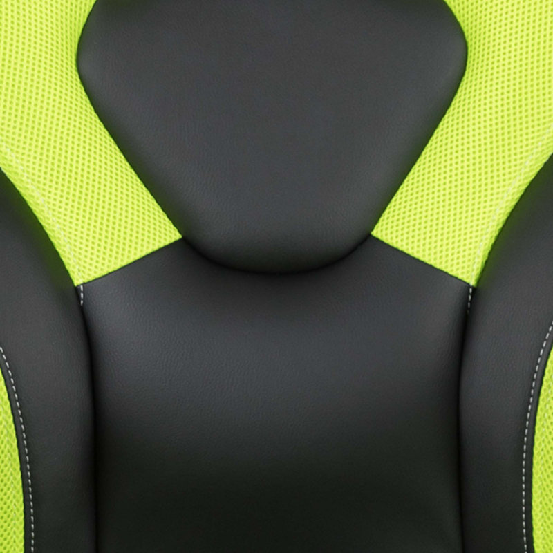 Ariquer High-Back Racing Style Gaming Chair with Headrest and Flip-Up Arms, Neon Green