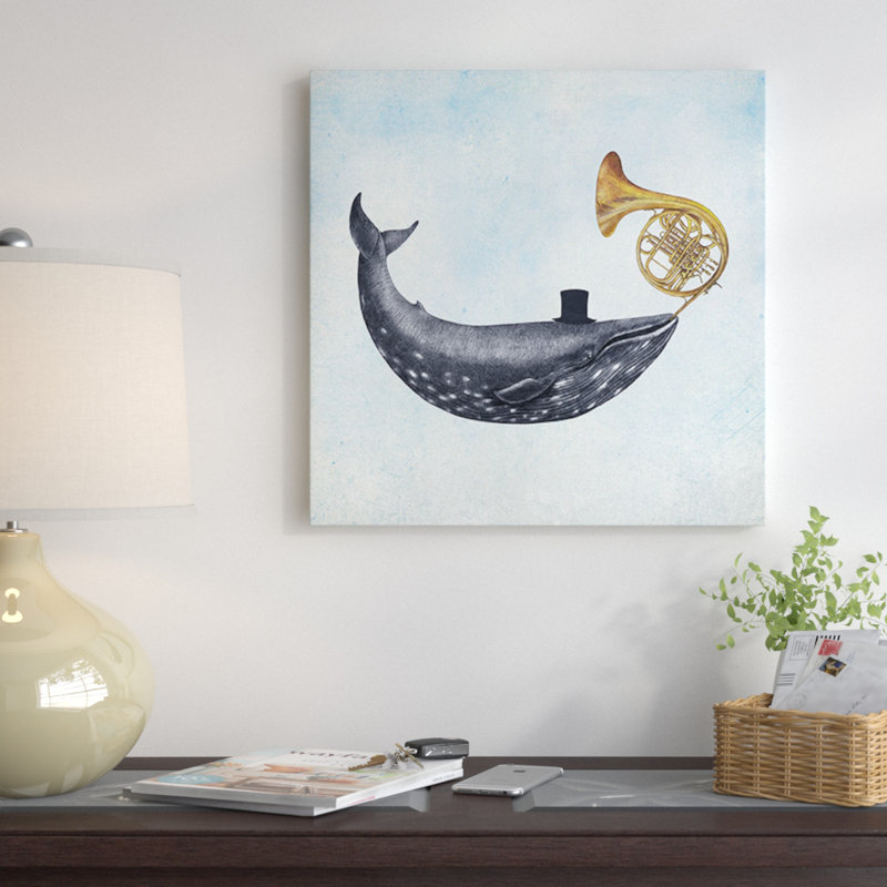 « baleinee song », impression sur toile, H 16 po x l 16 po x P 1 po, Papier d'art encadré noir, Blanc