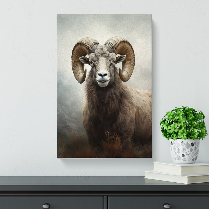 Ram Sheep - Wrapped Canvas, 60cm H x 40cm W x 3cm D