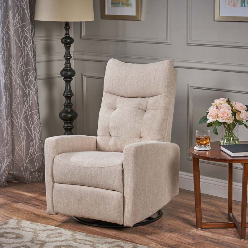 Fauteuil inclinable et pivotant manuel, Beige