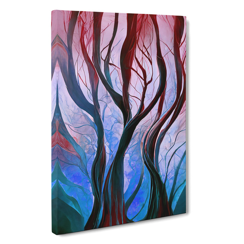 Branches of a Tree Abstract No.7 - Wall Art, Wrapped Canvas, 76cm H x 50cm W x 3cm D, White