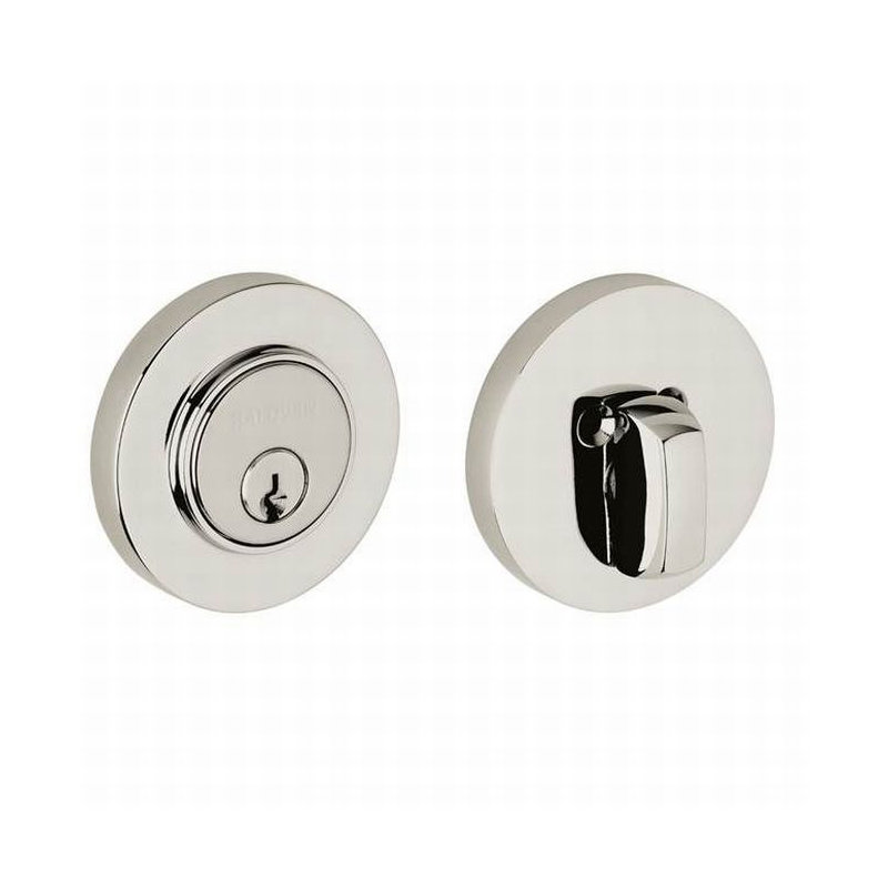 Contemporary Low Profile Single Cylinder Deadbolt, Yes, Lifetime (PVD) Polished Nickel