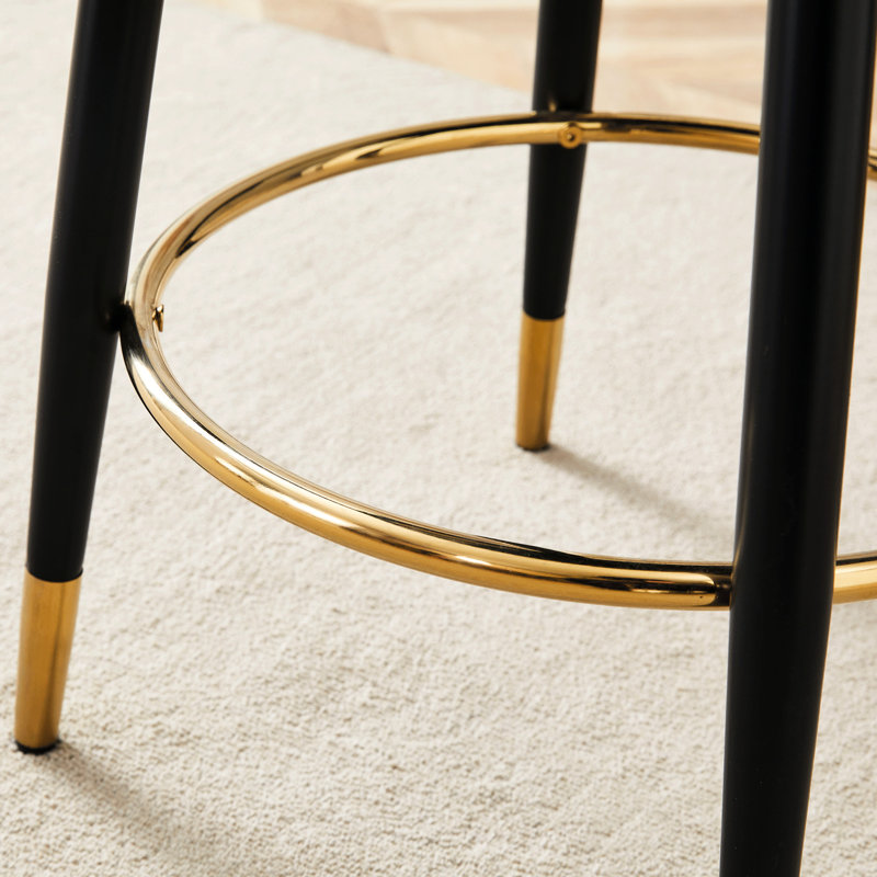 De 2 tabourets de bar rotatifs à 360 °, revêtement en polyuréthane moderne et structure en métal noir, pour une utilisation multiple dans le bureau à domicile, conception ergonomique, chaises faciles à assembler (paire), pieds de siège, espaces variés pour de longues heures,