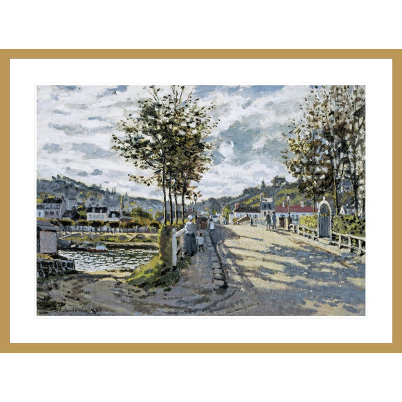 «La seine à Bougival» par Claude Monet, impression giclée encadrée, H 31,36 po x l 41,5 po