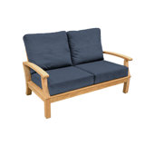 Monterey 57.5" Wide Outdoor Teak Loveseat 2 - Seater with Sunbrella Cushions