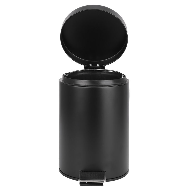 Noveline Steel Step On Kitchen Trash Can - 0.79L, Black