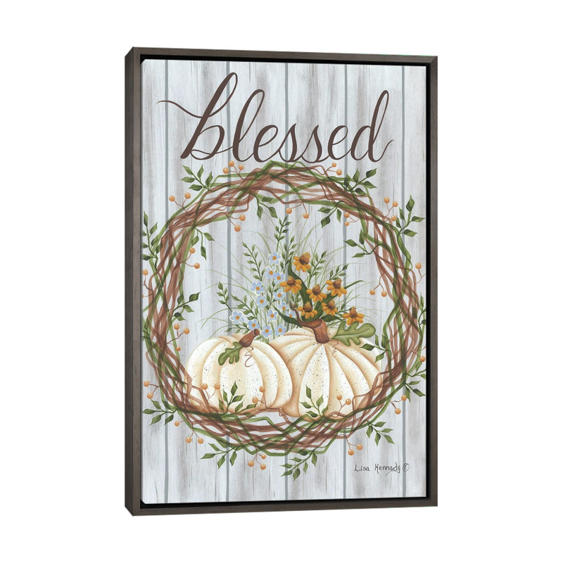 «Blessed», reproduction d'art sur toile encadrée, Gris, Impression encadrée sans passe-partout, H 26 po x l 18 po