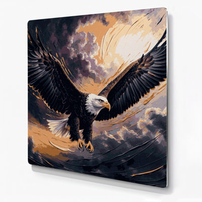 Birds Bald Eagle Gray Metal Wall Art