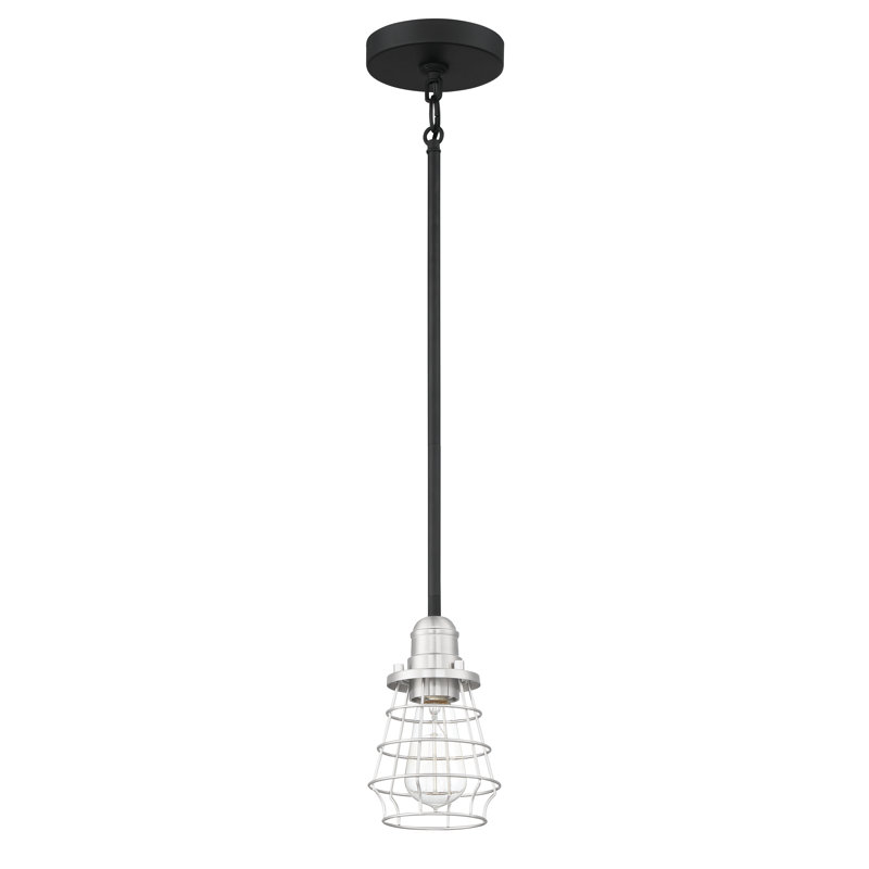 Luminaire suspendu en forme de cloche à 1 lumière Brickhill, Nickel poli brossé