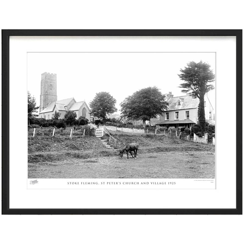 Stoke Fleming, St Peter's Church And Village 1925 by Francis Frith - Single Picture Frame Print, 40cm H x 50cm W x 2.3cm D