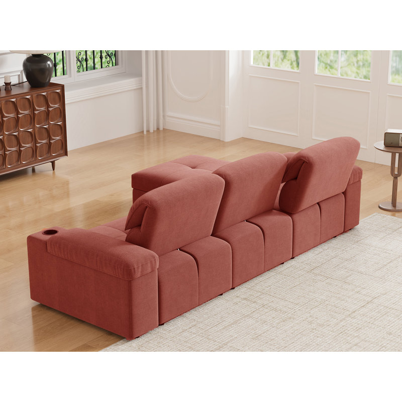 Canapé modulaire en L Upholstered Furniture, Polyester rose