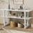 Retro Elegant Console Table with Marble-Effect Top and Versatile Storage Solutions-768201786