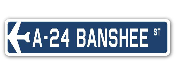 Plaque de rue militaire en aluminium Amick A-24 Banshee Air Force, H 6 po x l 24 po x P 1 po
