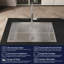 Évier de cuisine en acier inoxydable, lavabo simple sur pied en nickel brossé 32 po x 19 po, avec drain et crochet standard américain, LS-SSBR02