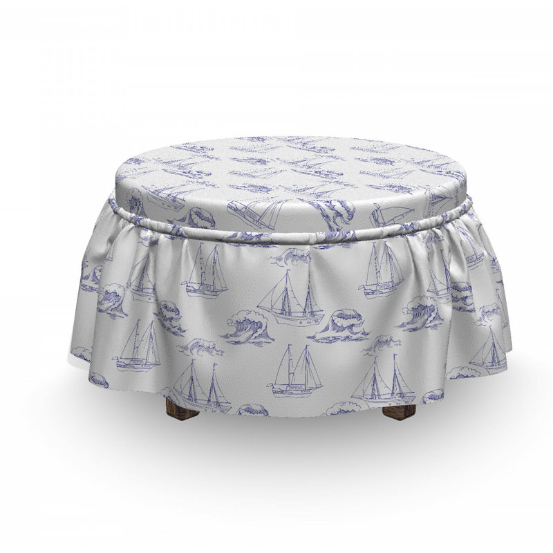 Housse pour repose-pieds Ships and Waves