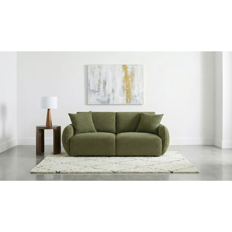 Modular Loveseat, Green Chenille