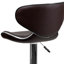 Tabouret de bar contemporain confortable en vinyle à hauteur réglable et dossier mi-haut avec base chromée Claudine-660761076