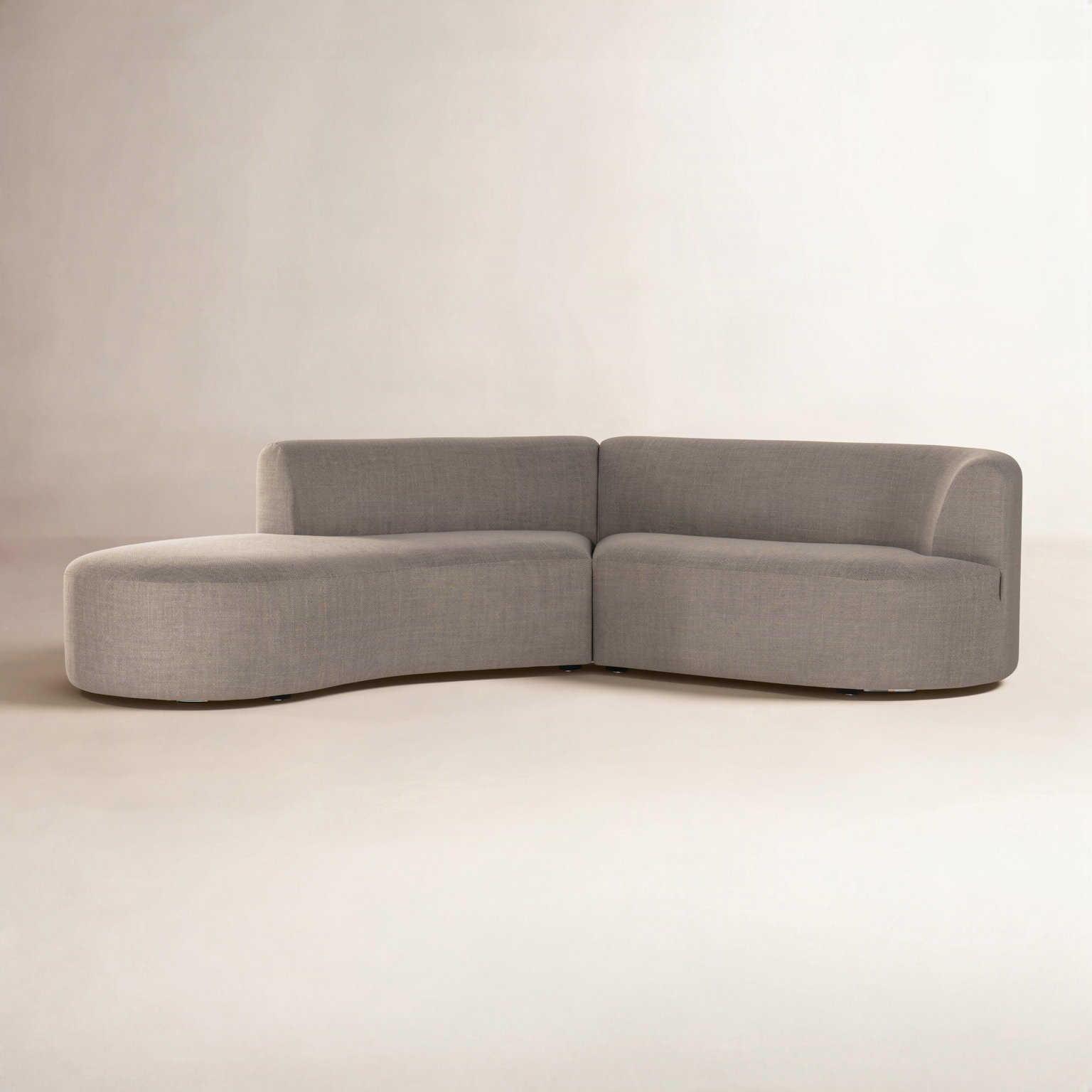 Sofa and Chaise, Gibson Mink Polyester Blend, Left Hand Facing
