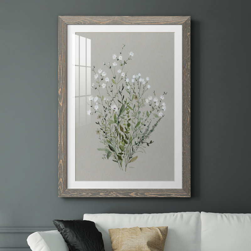 Bouquet de grâce II - Reproduction d'art sur papier encadré, H 37,5 po x l 27,5 po x P 1,5 po, Gris