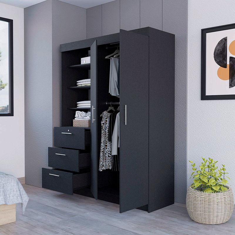 Armoire pour vêtements, chambre à coucher, Noir