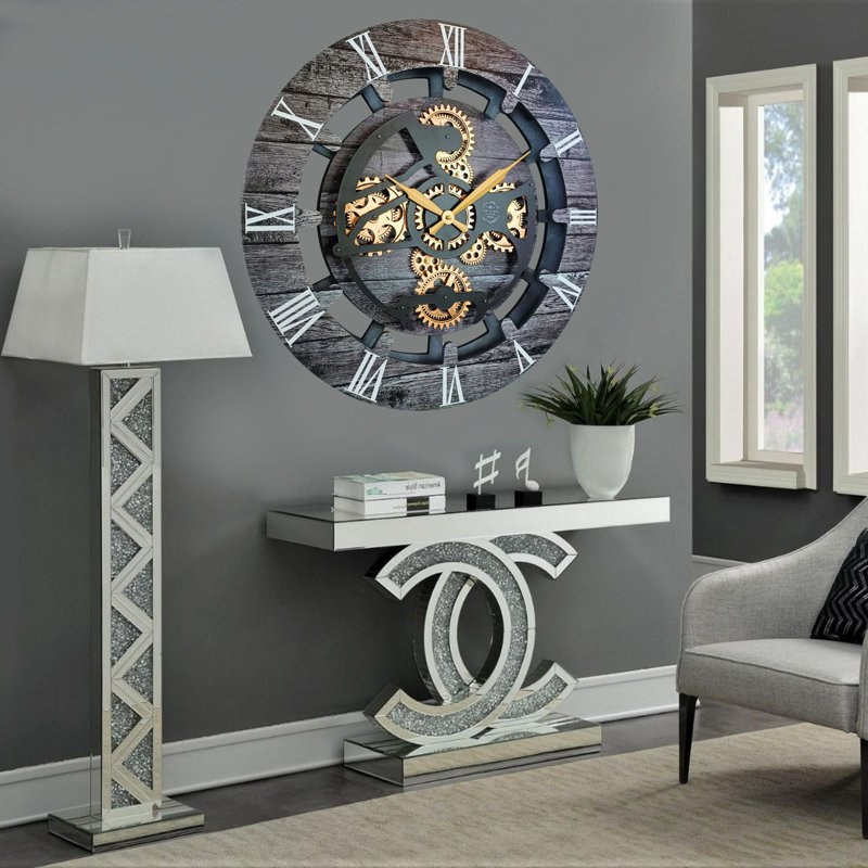 Solid Wood Wall Clock, Carbon Grey