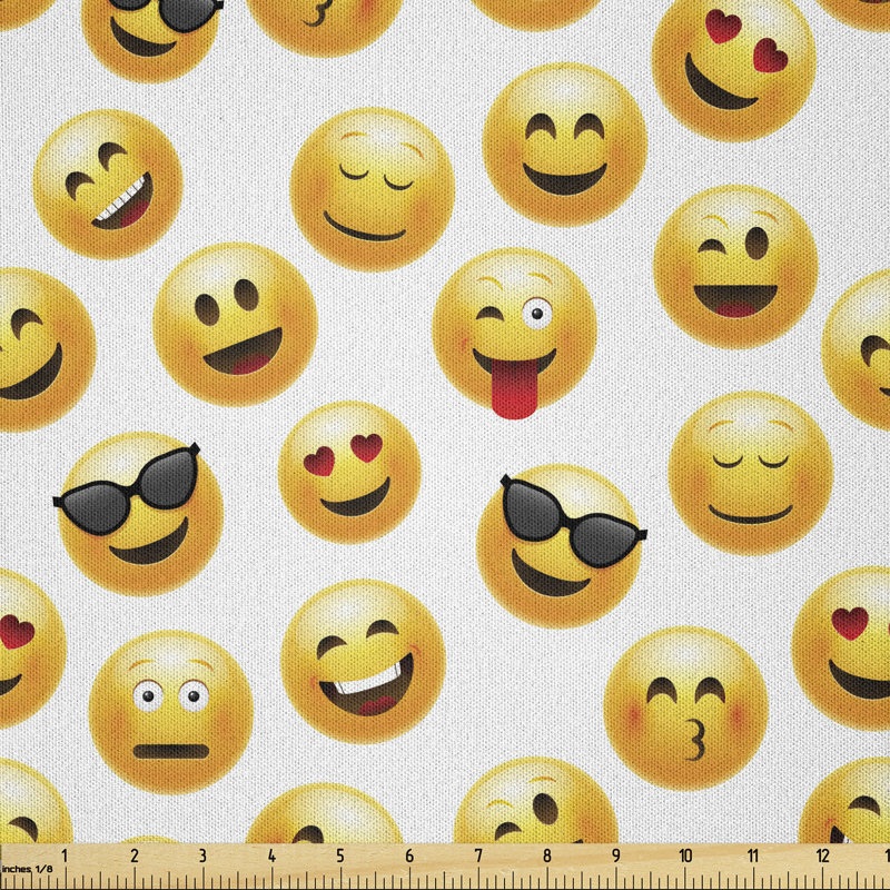 Darlo Smiling Face Character Illustration Feeling Happy Cool Surprised and in Love Multi-Purpose Fabric