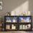 3 Tier Book Shelf with LED Lights, Grey Industrial Metal Display Book Case, Open Book Shelf Organizer, Tall Bookshelf, Heavy Duty Storage Bookcase for Bedroom Office Living Room-1032313161-1032313160-1029831801
