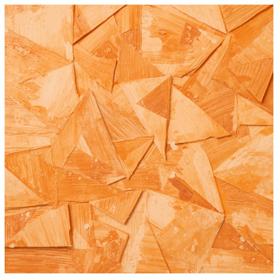 Tapisserie murale orange à motif géométrique abstrait - Triangles