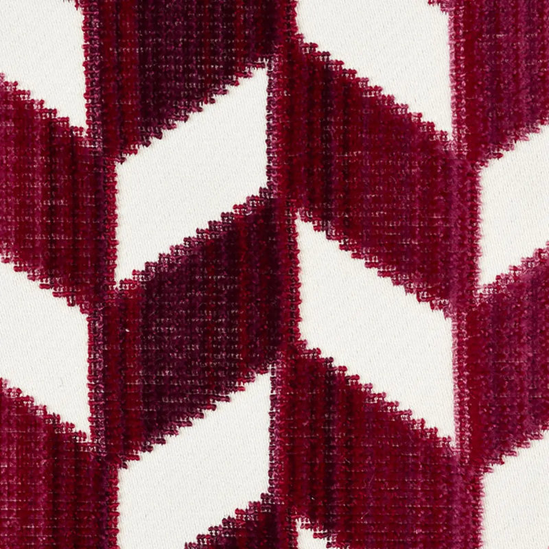 Chevron Strie Velvet Fabric, Garnet