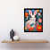 Bunny Rabbit Colourful Bold Vibrant Flowers - Single Picture Frame Print