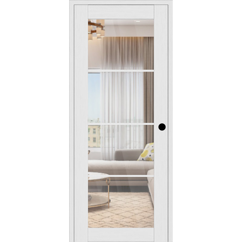 Verre transparent en bois manufacturé Bianco Noble Palladio 4 Lite, 35.875" H x 79.37" W, Left