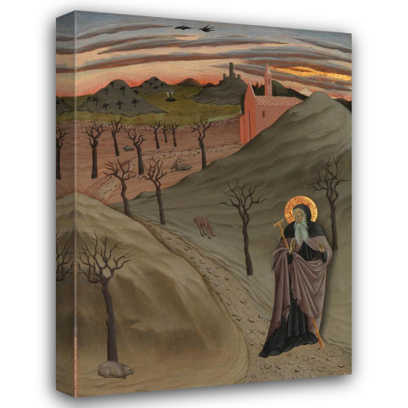 «Saint Anthony the Abbot in the Wilderness» par Osservanza Master, reproduction d'art sur toile tendue avec châssis