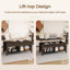 Table basse à plateau relevable, table basse avec compartiment de rangement caché et tablette inférieure, table centrale de 41 po pour le salon, le bureau-210279218-210279228