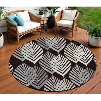 Tapis floral rond 8 po