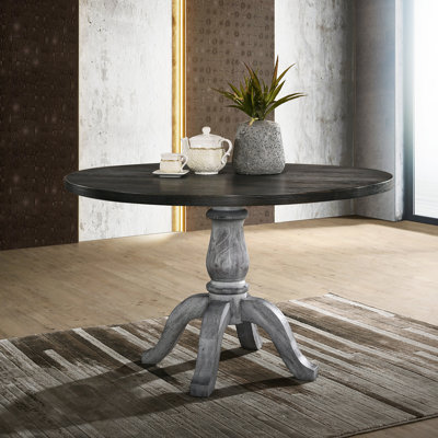 Iris Round Pedestal Wood Dining Table