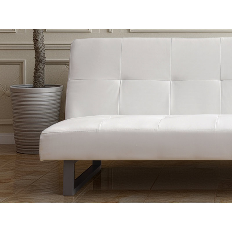 Chroma Faux Leather Sofa Bed, White Faux Leather