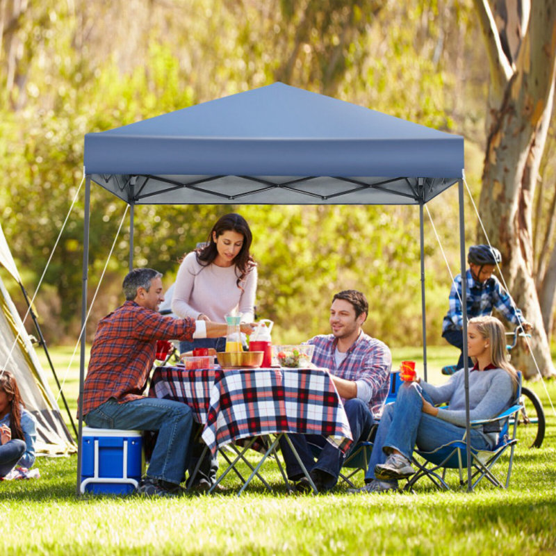 6.6 X 6.6 Feet Outdoor Pop-Up Canopy Tent With UPF 50+ Sun Protection, Blue