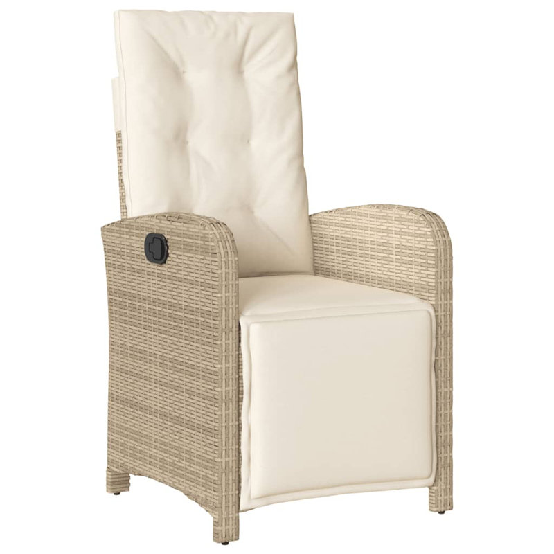 Latitude Run® Bistro Set With Cushions Poly Rattan, Beige, 2