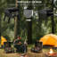 Barbecue de camping de 21,75 po avec 2 brûleurs, allumage, conception pliable, couvercle pour fumer, poignées froides au toucher, cendrier amovible, grille de brûleur portative en acier au carbone, pieds, thermomètre, idéal pour l'extérieur