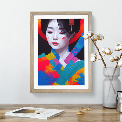 Paint Splashed Geisha No.1 - Framed Print