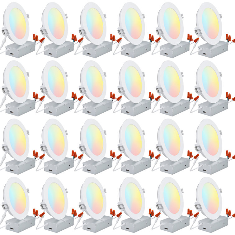 6" Ultra Slim Selectable CCT Remodel LED Canless Recessed Lighting Kit
