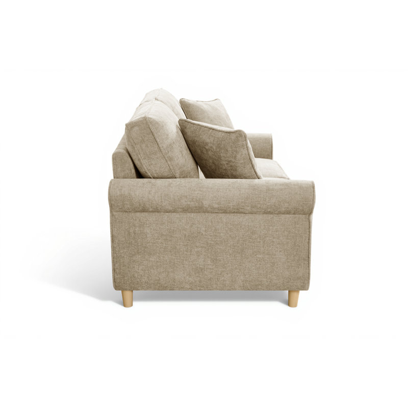Howland 3 Seater Chenille Sofa, Beige, 2