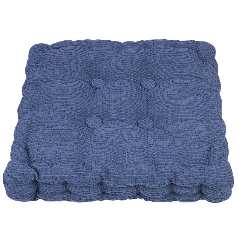 Tapis de chaise de bureau pour patio rond/carré en velours côtelé d’une épaisseur de 3 po, Marine