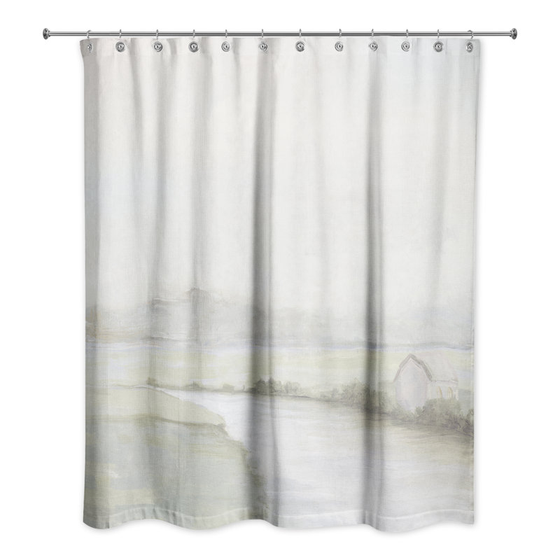 Rideau de douche simple Foggy Calm Landscape