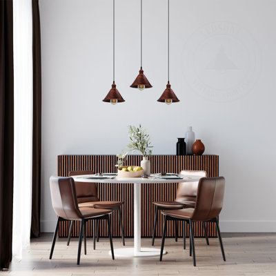 Iker 3 - Light Rustic Red Kitchen Island Pendant