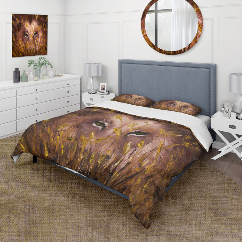 Ensemble de housse de couette Farm Eyes In The Grass Wolf - Microfibre polyester