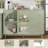 Coffee Bar Cabinet with Fluted Glass Door, Modern Cream Style Buffet Sideboard with Wine Glass Rack